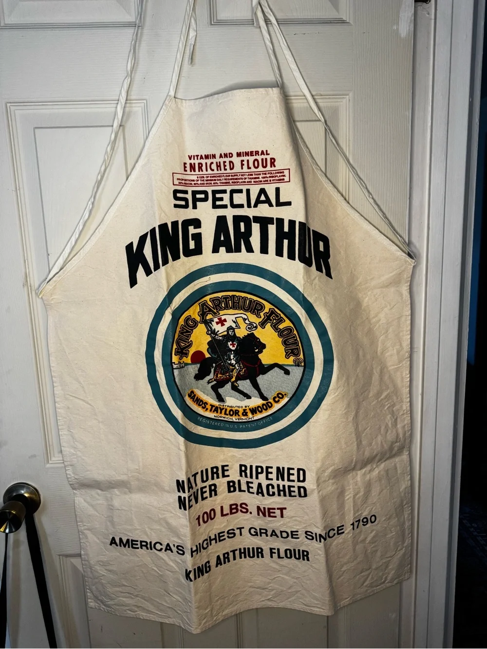 Vintage King Arthur Flour Advertising Apron Canvas Farmhouse Baking Kitchen